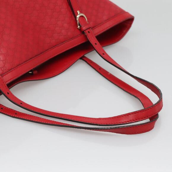 GUCCI Micro GG Canvas Micro Guccissima Bag Leather Red Gold - Picture 7 of 16